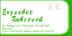 erzsebet rubicsek business card